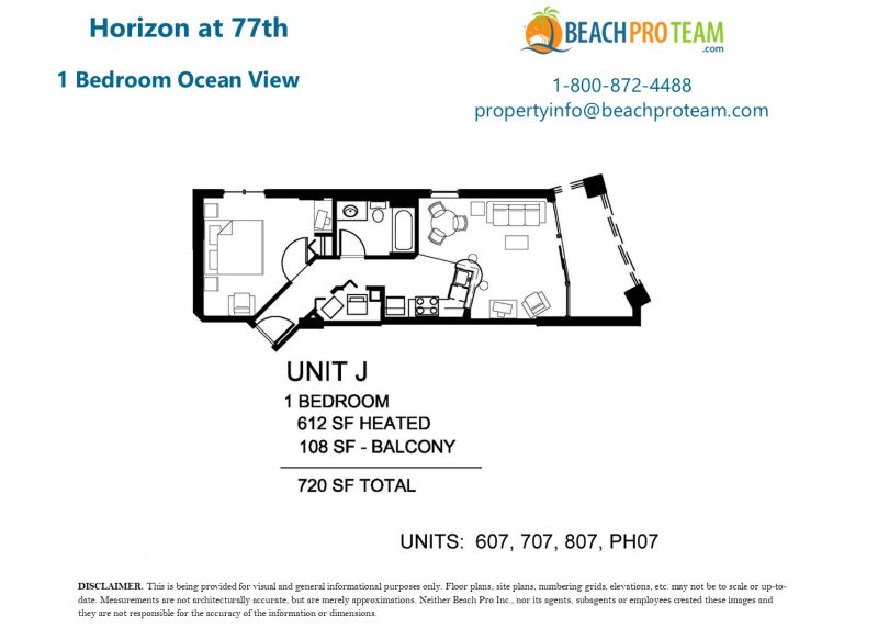 	Horizon at 77th Floor Plan J - 1 Bedroom Ocean View